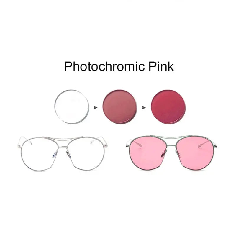 1.56 Photochromic Pink or Blue or Purple Single Vision Lens SPH Range -8.00~+6.00 Max CLY -6.00 Optical Lenses for Eyewear