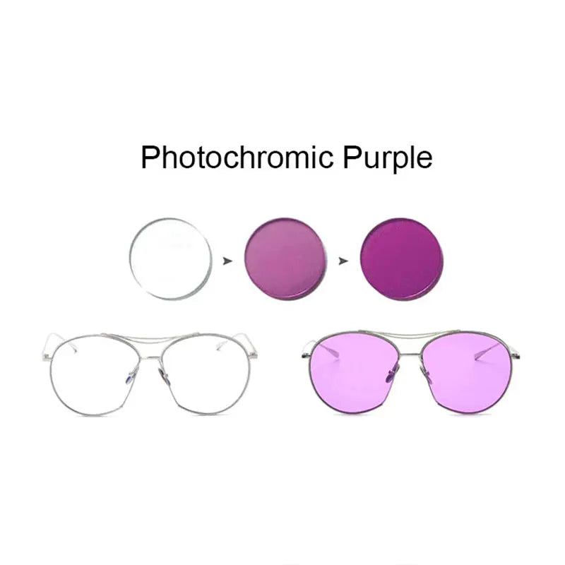 1.56 Photochromic Pink or Blue or Purple Single Vision Lens SPH Range -8.00~+6.00 Max CLY -6.00 Optical Lenses for Eyewear
