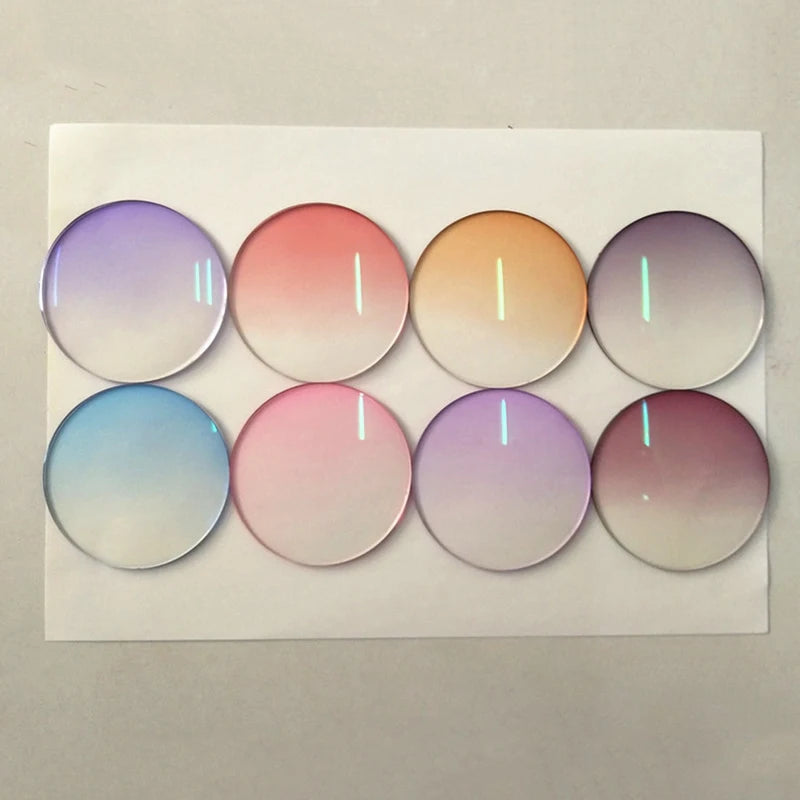 1.61 1.67 MR-8 Gradient Color Myopia Prescription Sunglasses Lenses Custom Nearsighted Hyperopia Optical Spectacles Lens