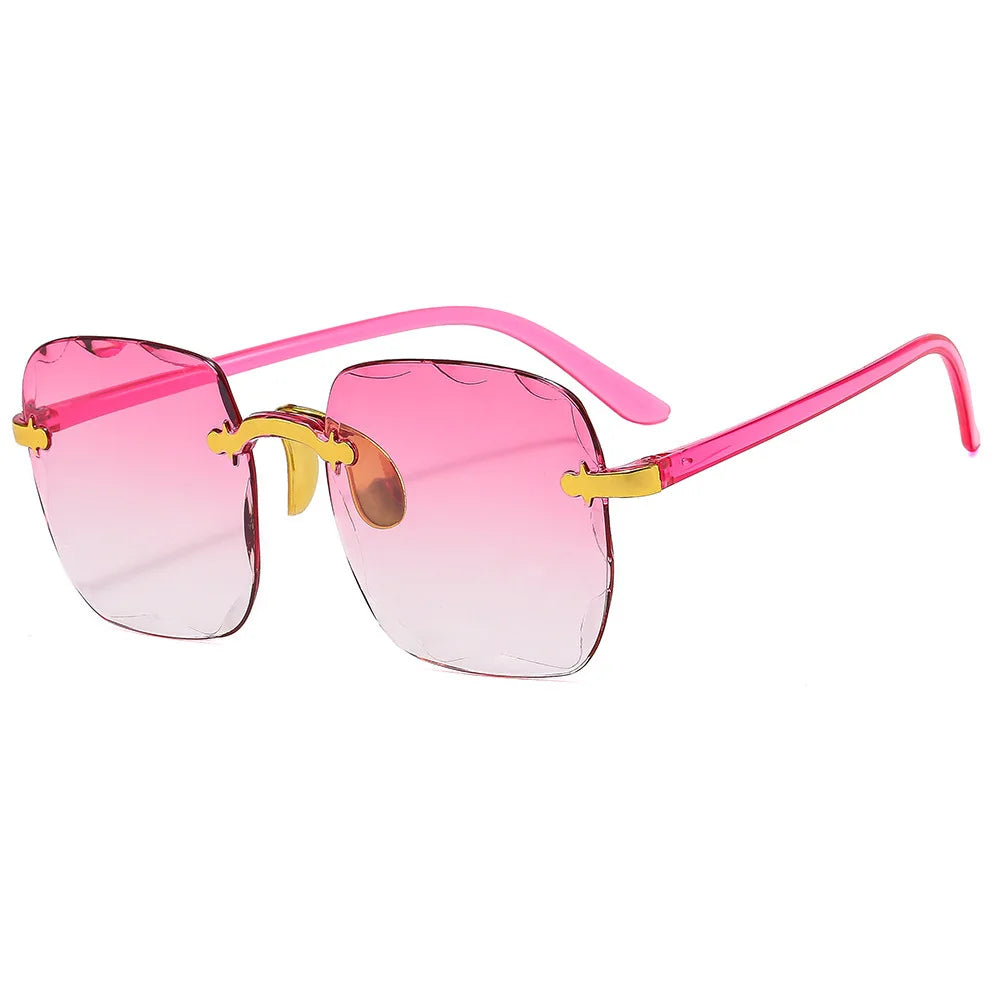 2023 New Rimless Women's Sunglasses Gradient Lenses Sun glasses Lady Vintage Alloy Legs Classic Designer Shades UV400