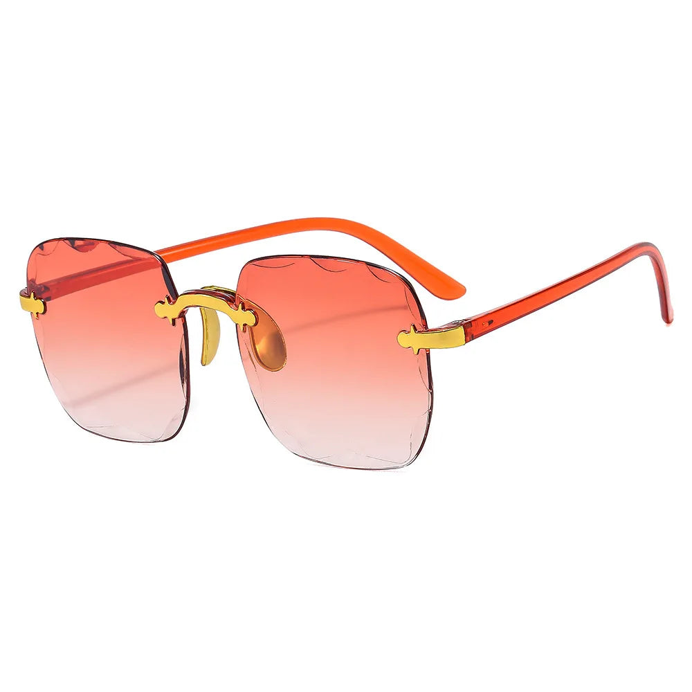 2023 New Rimless Women's Sunglasses Gradient Lenses Sun glasses Lady Vintage Alloy Legs Classic Designer Shades UV400