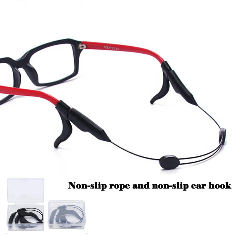 Adjustable Glasses Lanyard Sports Non-slip Anti-lost Neck Strap Reading Glasses Elastic Anti Slip Cords Ear Hook Suit Silicone