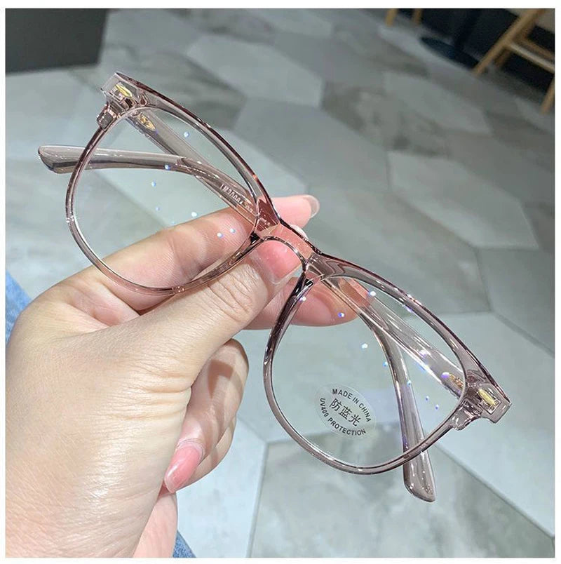 Casual Women Anti-blue Light Myopia Glasses Computer Goggles Protection Eye Diopter 0 To -4.0 Oval Frame for Men Eyeglasses