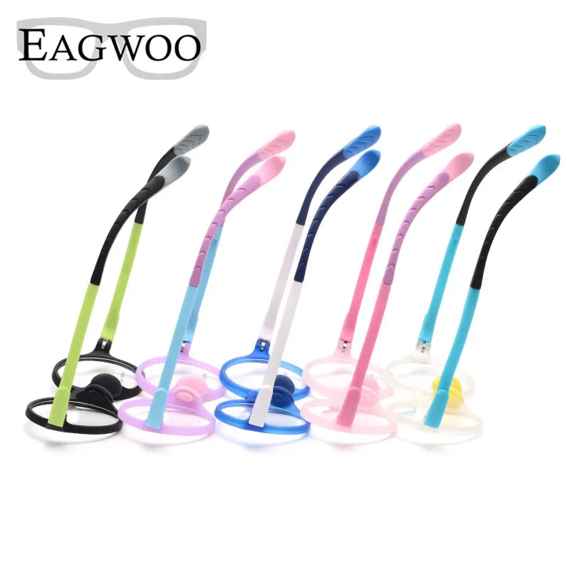 Eagwoo Silicon Soft Children Eyeglasses Round Vintage Sepectacle Optical Frame with Plain Vision Lenses Spectacle 29006