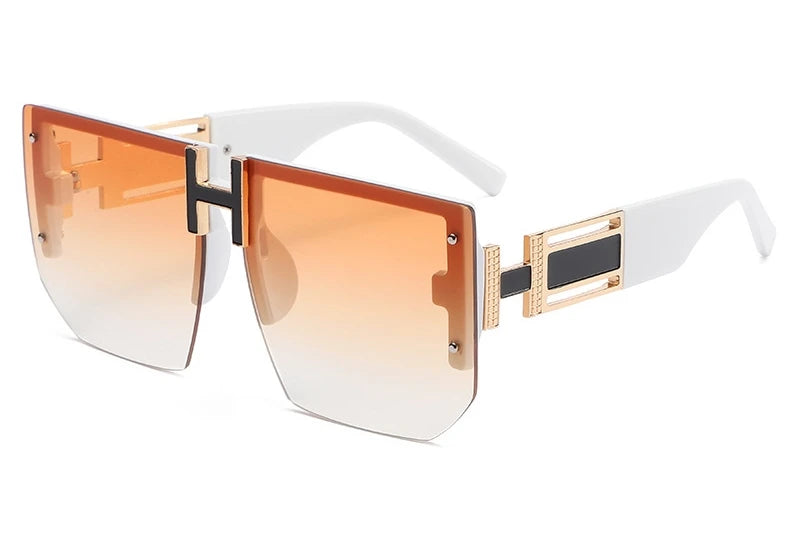 Orange Women's Square Sunglasses Trendy Luxury Brand Gradient Lenses Sun Glasses Ladies 100% UV400 Protection