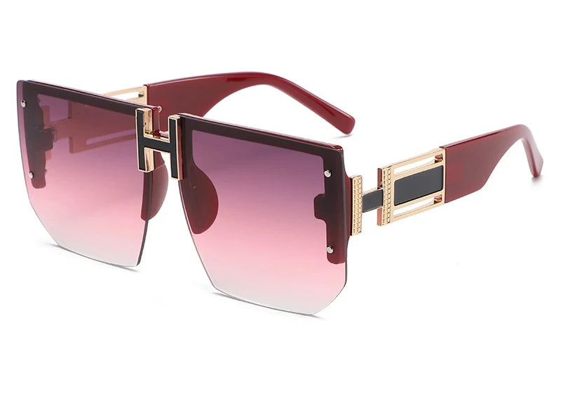 Orange Women's Square Sunglasses Trendy Luxury Brand Gradient Lenses Sun Glasses Ladies 100% UV400 Protection