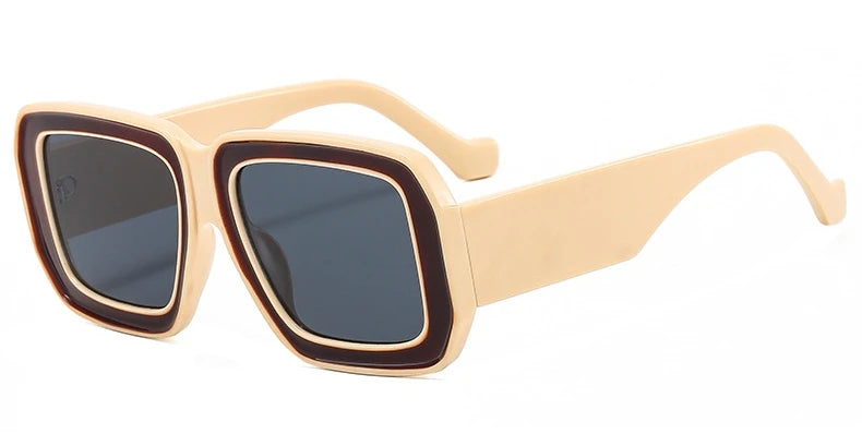 Square Sunglasses Women Luxury Vintage Big Frame Gradient Lenses Sun Glasses Female Popular Trends Shades UV400