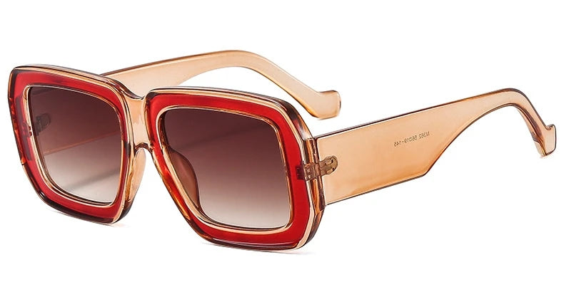 Square Sunglasses Women Luxury Vintage Big Frame Gradient Lenses Sun Glasses Female Popular Trends Shades UV400