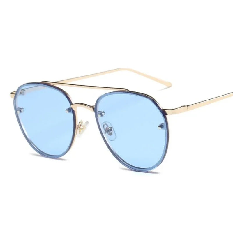 Tide Sunglasses Women Oval Ultraviolet-proof Premium Pink Sun Glasses Men Outdoor Cycling Driving Sun Eyewear Gafas