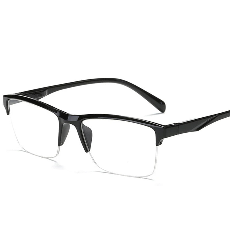 Flexible Square Half Frame Reading Glasses Unisex Clear Ultralight Magnifying Presbyopic Glasses Black +75 to +400 gafas
