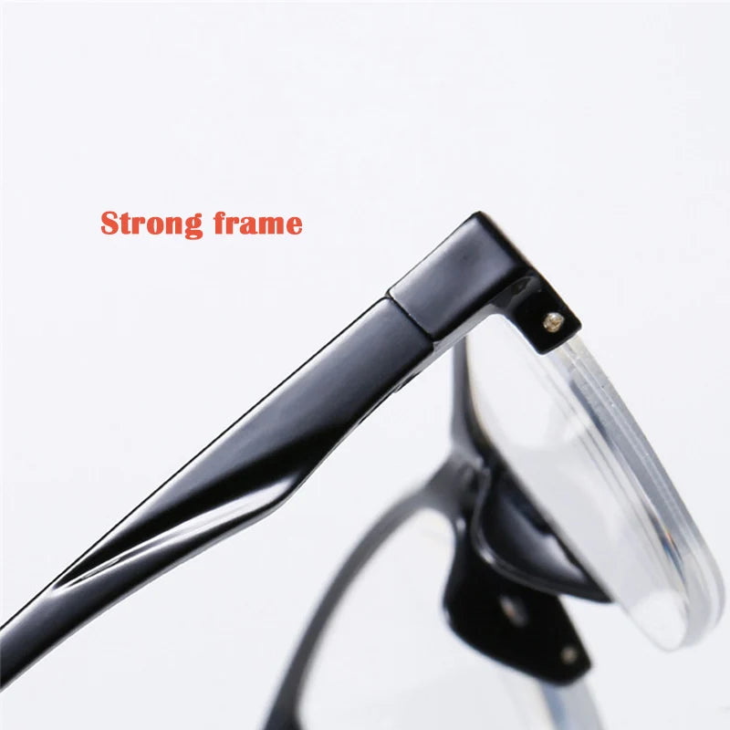 Flexible Square Half Frame Reading Glasses Unisex Clear Ultralight Magnifying Presbyopic Glasses Black +75 to +400 gafas