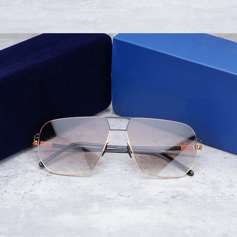 Germany Brand Designer Sunglasses Men Woman Sun Glasses Trendy Light Stainless Steel Sunglasses Tinted Sunglasses