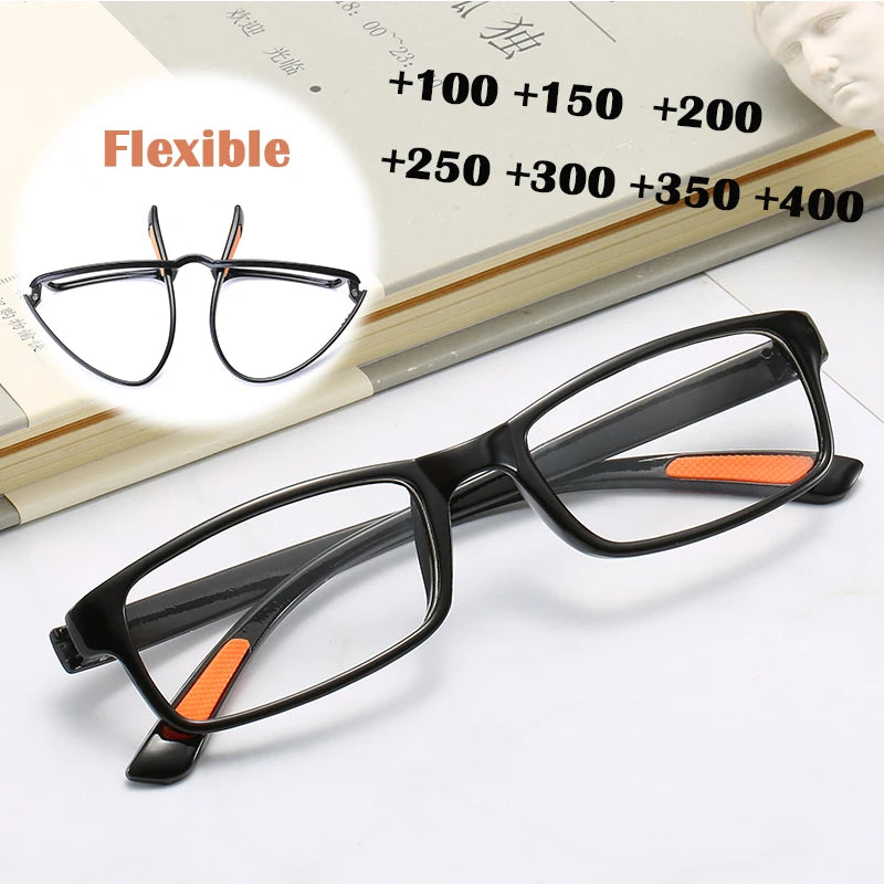 TR90 Ultralight Full Frame Reading Glasses Men Women Retro Clear Flexible Presbyopic Glasses Magnifying Cheap gafas Brown Black