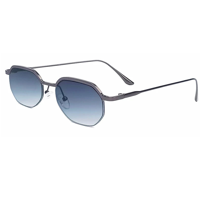 HBK Nuovo Retro Occhiali da Sole con Montatura Piccola Uomo Lenti Poligonali Occhiali da Sole Donna Attività Viaggio Festa Occhiali da Sole Donna Stile Estivo