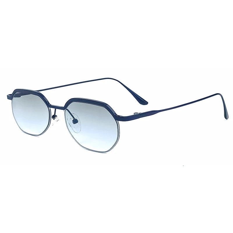 HBK Nuovo Retro Occhiali da Sole con Montatura Piccola Uomo Lenti Poligonali Occhiali da Sole Donna Attività Viaggio Festa Occhiali da Sole Donna Stile Estivo