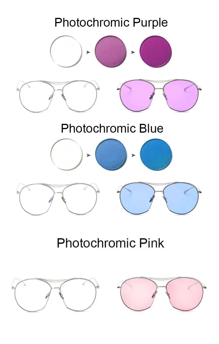 1.61 Lente monofocale fotocromatica rosa o blu o viola Gamma SPH -8,00~+6,00 Max CLY -6,00 Lenti ottiche per occhiali