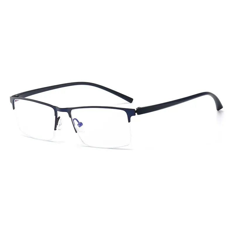 Half Rim Metal Frame Glasses Man and Woman TR90 Temple Arms Business Style Anti-Blue Lenses Retro Eyewears