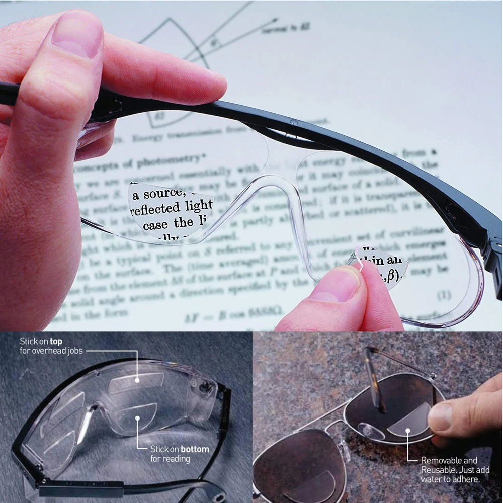 IENJOY Liquid Silicone Bifocal Lens Stick-on Bifocal Lenses Reusable Reading Glasses Sunglasses With Diopters Presbyopic Lens