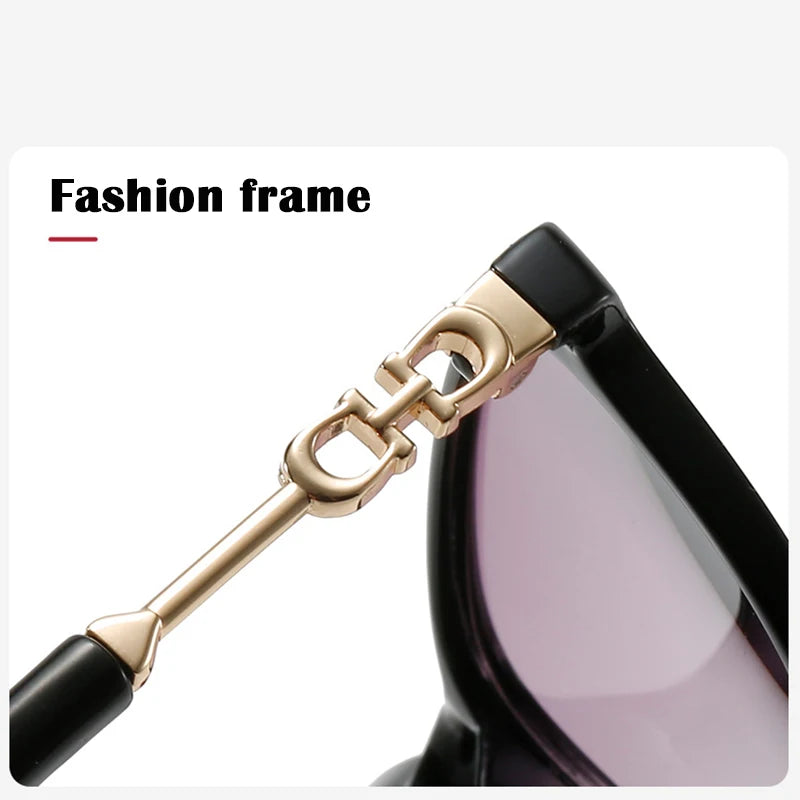 Luxury Square Reading Glasses Women HD Gradient Lenses Reader Glasses Metal Full Frame Unbreakable Black Red +150 250