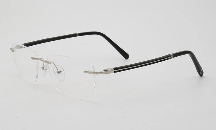 Men Rimless Eyeglasses Frame Strong Optical Frame Prescription Spectacle Frameless Glasses Lenses Size Width Shape Adjustable