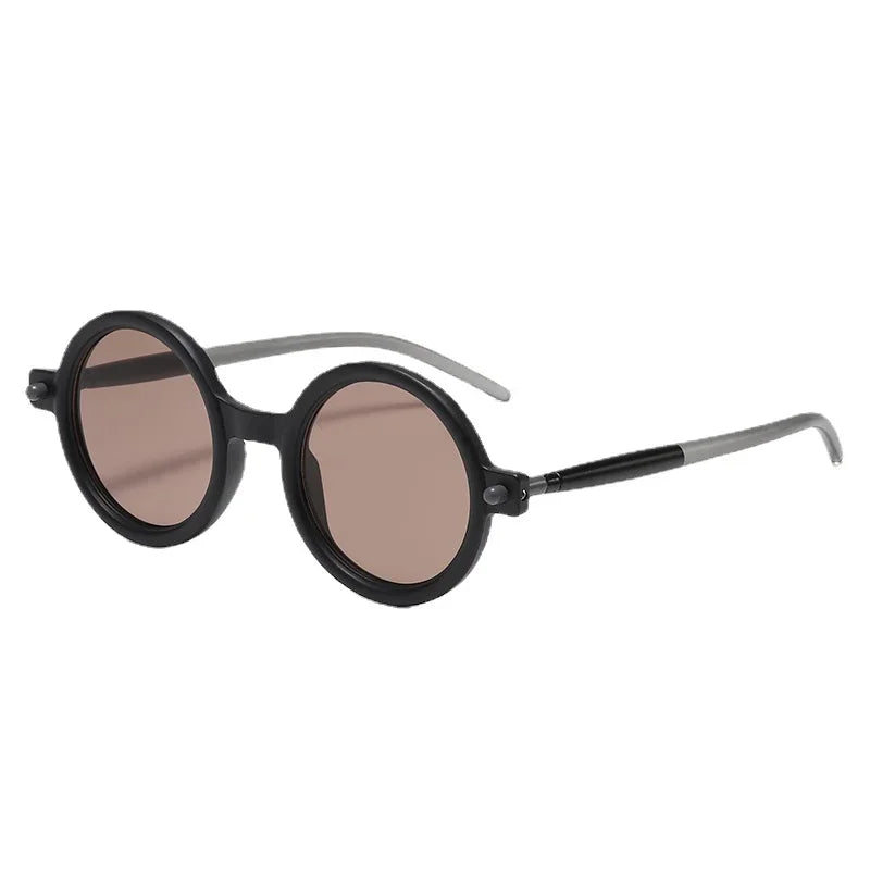 Modern Versatile Street Photos Sunglasses Flat Lenses Vintage Sunglasses for Women Artistic Round Frame Sun Glasses Очки