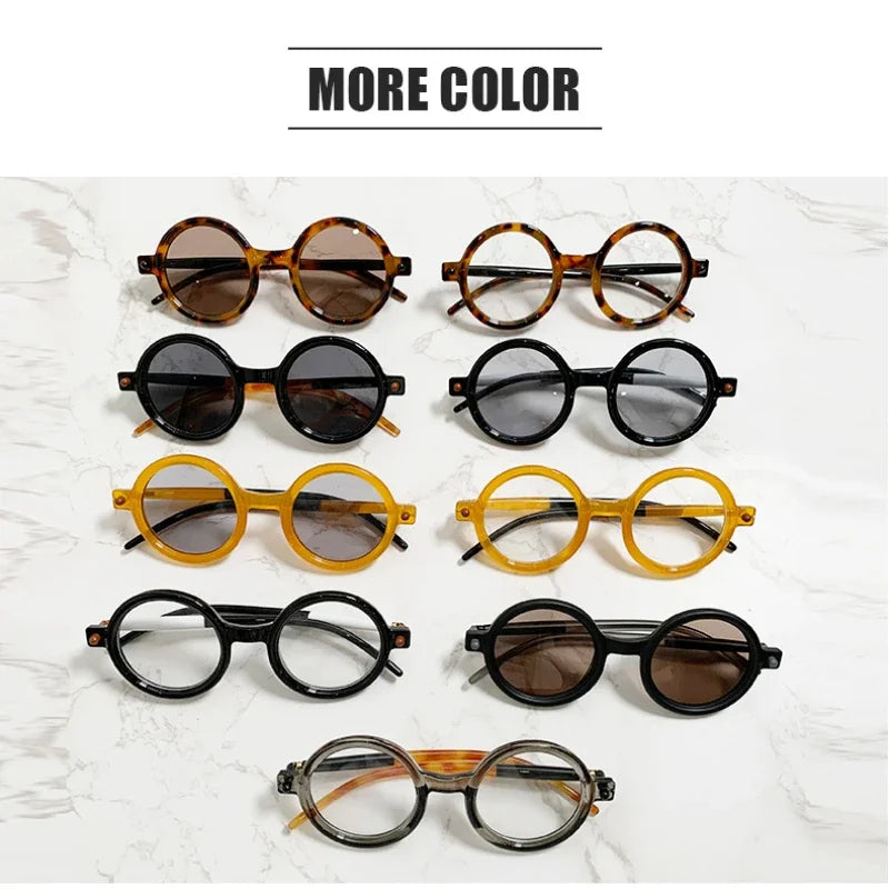 Modern Versatile Street Photos Sunglasses Flat Lenses Vintage Sunglasses for Women Artistic Round Frame Sun Glasses Очки