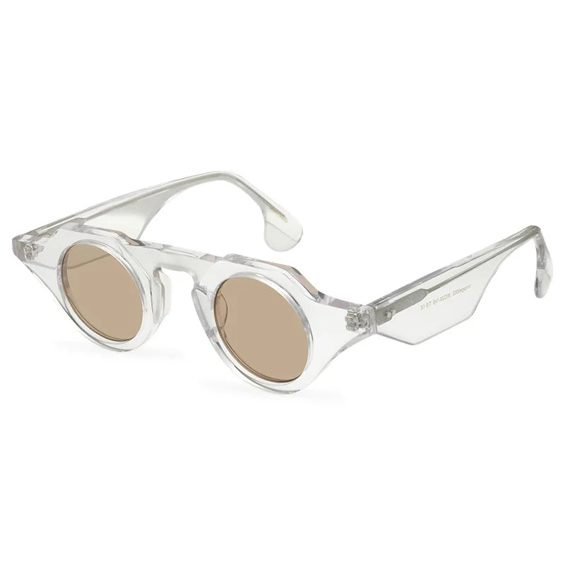 Occhiali da sole in acetato spesso poligonale Occhiali da sole con lenti rotonde Protezione UV Occhiali da sole firmati Sonnenbrille Herren