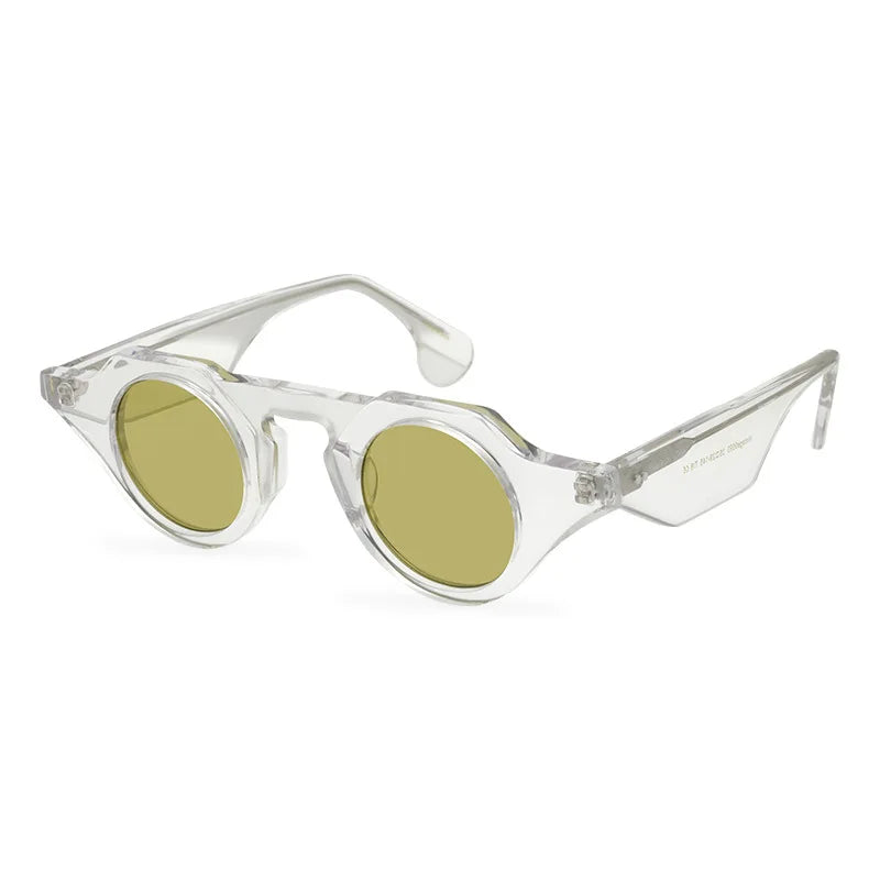 Occhiali da sole in acetato spesso poligonale Occhiali da sole con lenti rotonde Protezione UV Occhiali da sole firmati Sonnenbrille Herren