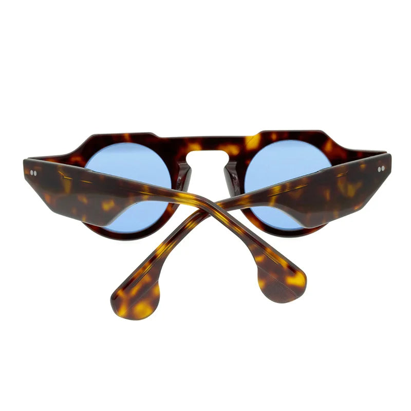 Occhiali da sole in acetato spesso poligonale Occhiali da sole con lenti rotonde Protezione UV Occhiali da sole firmati Sonnenbrille Herren