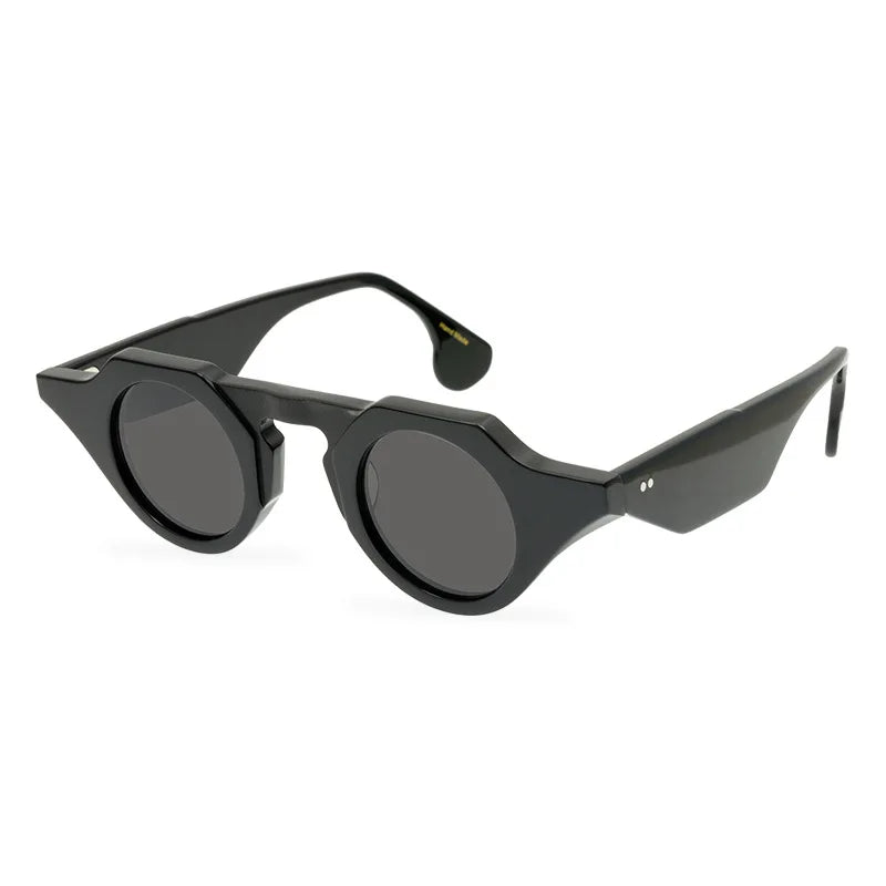 Occhiali da sole in acetato spesso poligonale Occhiali da sole con lenti rotonde Protezione UV Occhiali da sole firmati Sonnenbrille Herren
