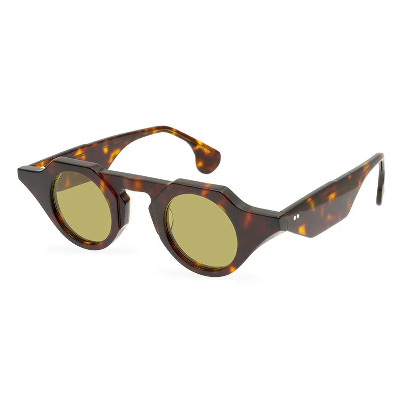 Occhiali da sole in acetato spesso poligonale Occhiali da sole con lenti rotonde Protezione UV Occhiali da sole firmati Sonnenbrille Herren