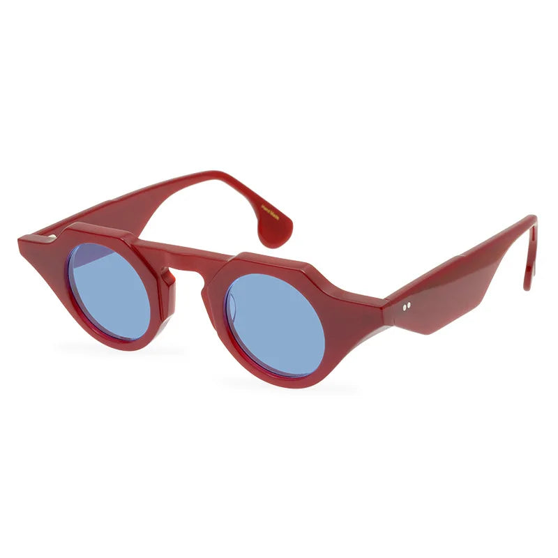 Occhiali da sole in acetato spesso poligonale Occhiali da sole con lenti rotonde Protezione UV Occhiali da sole firmati Sonnenbrille Herren