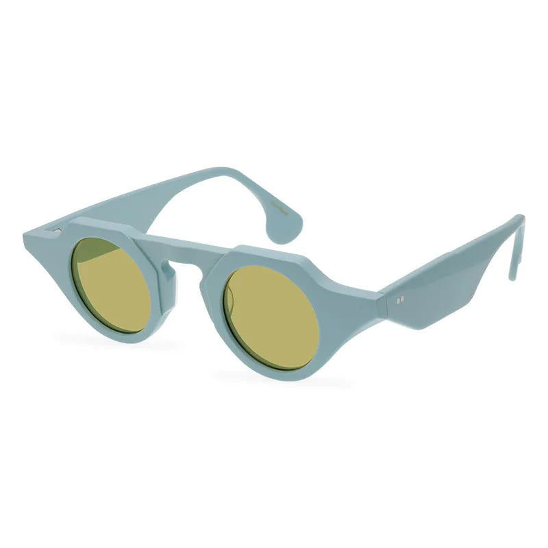 Occhiali da sole in acetato spesso poligonale Occhiali da sole con lenti rotonde Protezione UV Occhiali da sole firmati Sonnenbrille Herren