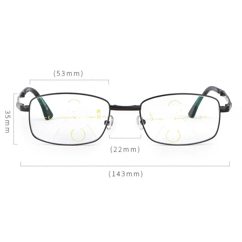 Progressive Anti Blue Ray Computer Reading Glasses Folding Temples UV400 No Line Gradual Prescription Lenses