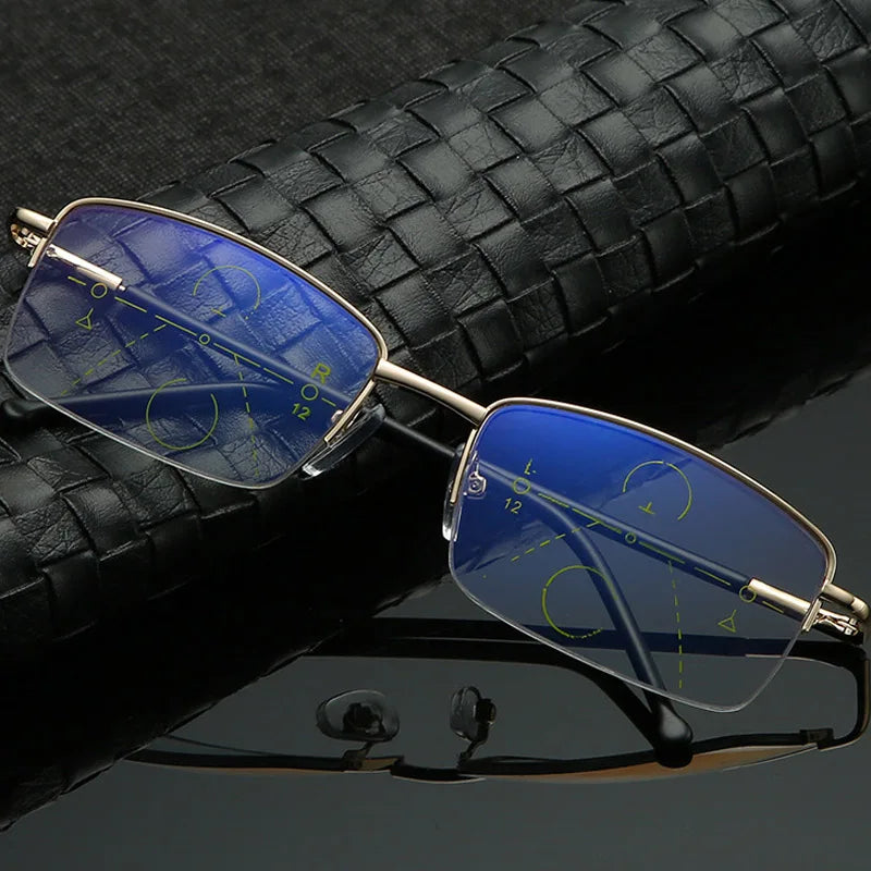 Quality Progressive Multifocal Bifocal Reading Glasses Men Women Anti Blue Light Optics Eyeglasses Anti-Computer Radiation Cheap