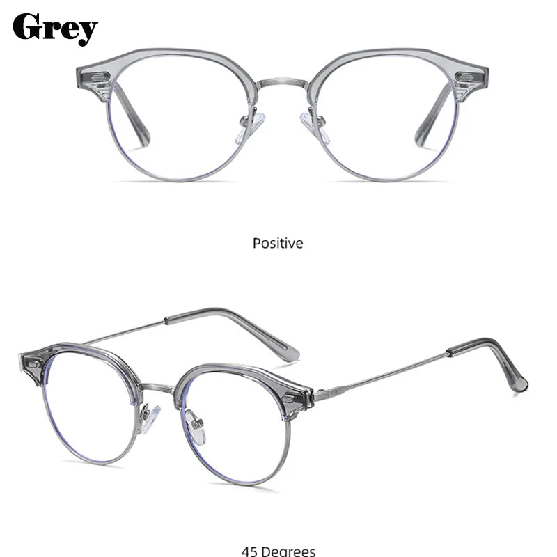 Retro Anti Blue Light Frame Glasses Men Computer Optical UV Protection Glasses Metal Eyebrow Glasses Rim Flat mirror 0