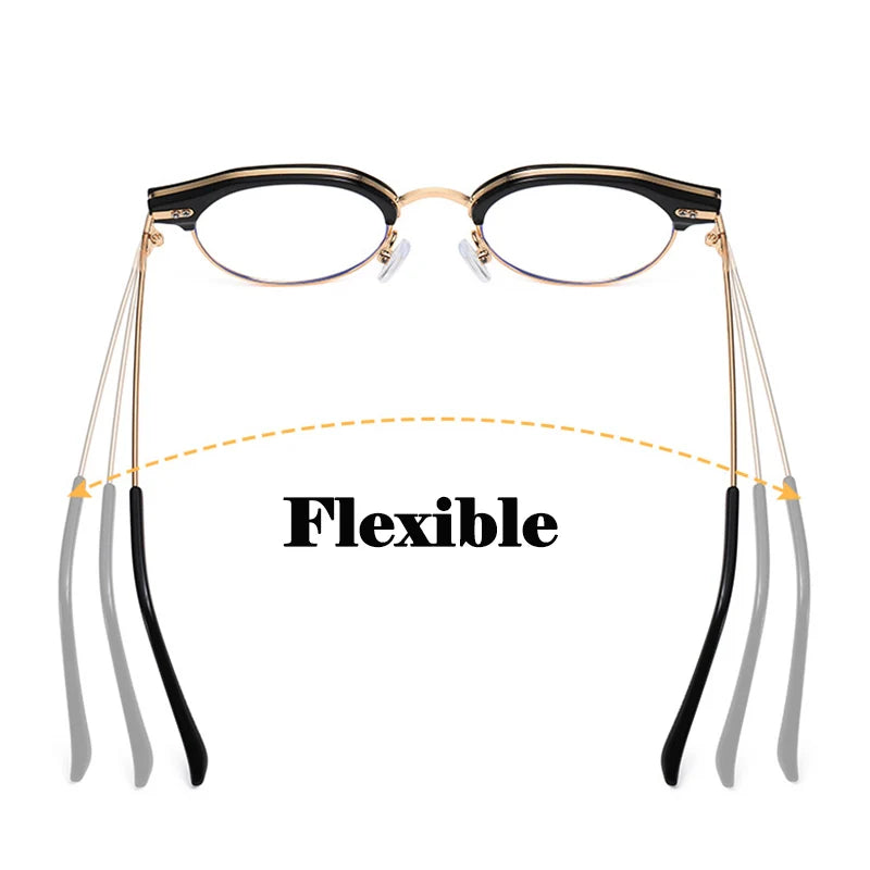 Retro Anti Blue Light Frame Glasses Men Computer Optical UV Protection Glasses Metal Eyebrow Glasses Rim Flat mirror 0