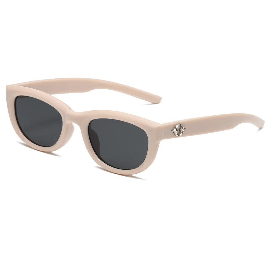 Retro Oval Frame Sunglasses Personality Catwalk Small Frame Sunglasses Glasses Men's/Women's Universal UV400 Eyewear