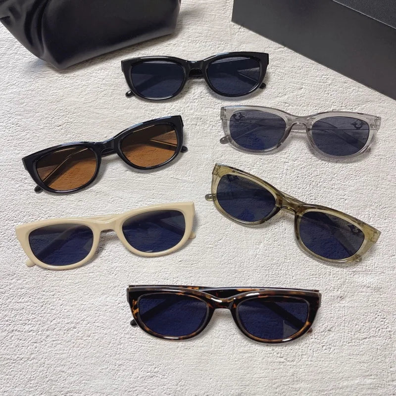 Retro Oval Frame Sunglasses Personality Catwalk Small Frame Sunglasses Glasses Men's/Women's Universal UV400 Eyewear