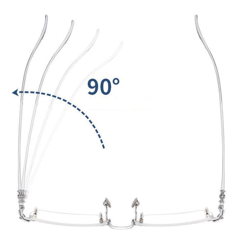 Rimless Anti Blue Light Reading Glasses Men Anti-fatigue Computer Optical Presbyopic Glasses Women Business Flexible Eyeglasses