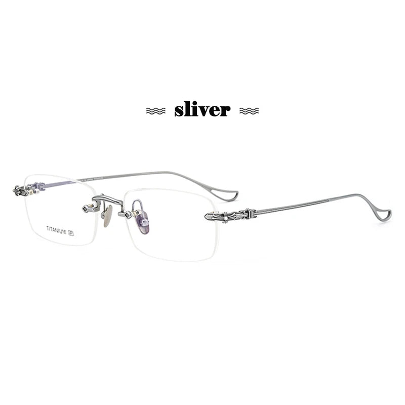 Rimless Anti Blue Light Reading Glasses Men Anti-fatigue Computer Optical Presbyopic Glasses Women Business Flexible Eyeglasses