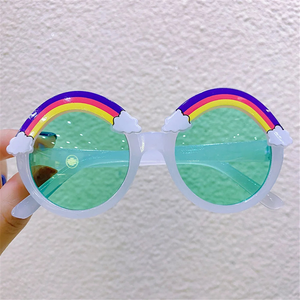 Round Sunglasses Kids Rainbow Sun Glasses Girls Children Colorful Eye Lenses Baby Shades Boys Yellow Eyeglasses Driver Goggles