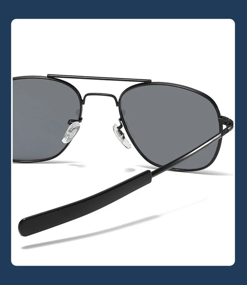 Glass Lenses Sun Glasses Trendy Double Beam Sunglasses Unisex Metal Driving Travel UV Resistant Sunglasses for Men очки