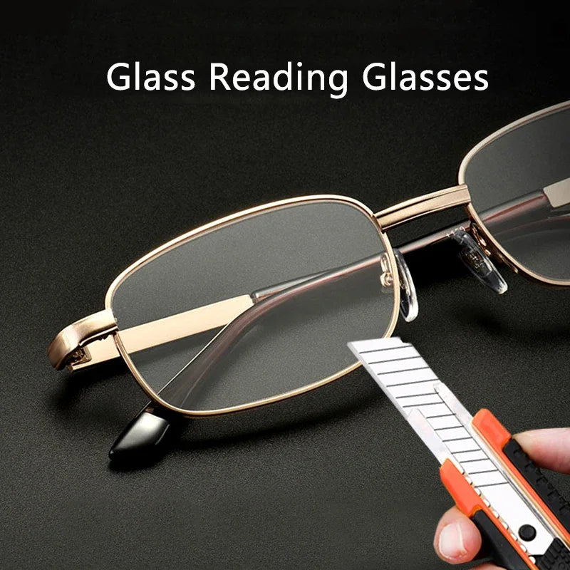 Design Reading Glasses, Men's Women's Full-frame Alloy, Clear HD Lenses, Reading Glasses, Scratch Resistant +0--+400