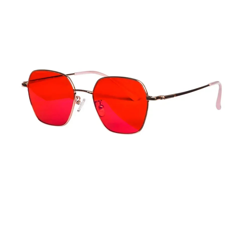 SHINU Titanium Frame Blue Light Blocking Glasses Men Red Lenses Anti Green Light No Headache Relex Eyes Eye Glasses T1026RD