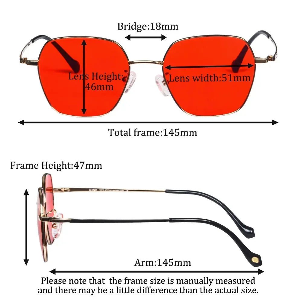 SHINU Titanium Frame Blue Light Blocking Glasses Men Red Lenses Anti Green Light No Headache Relex Eyes Eye Glasses T1026RD