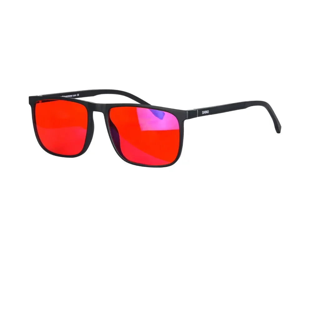SHINU Brand Good Sleep Blue Light Blocking Glasses Men Red Lenses Anti Green Light Eliminate Eye Strain Glasses Bluelight