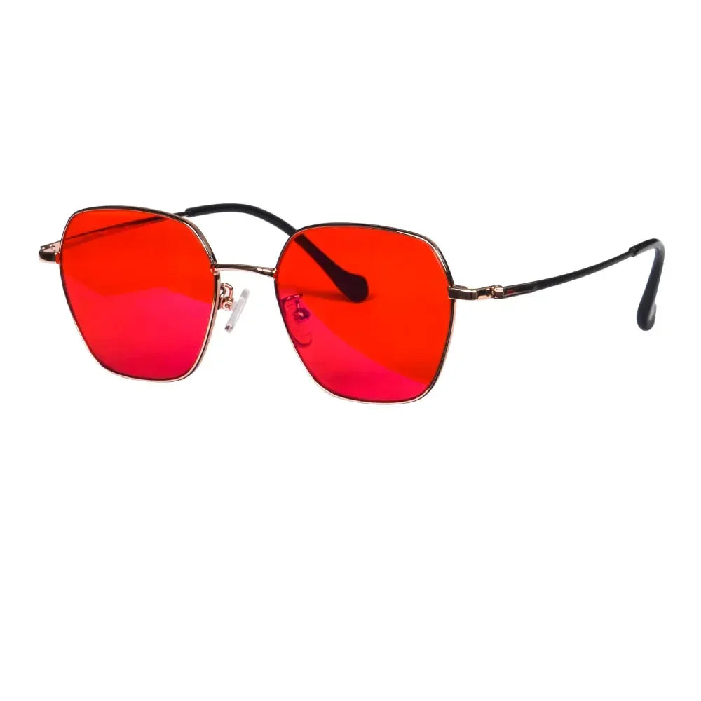 SHINU Titanium Frame Blue Light Blocking Glasses Men Red Lenses Anti Green Light No Headache Relex Eyes Eye Glasses T1026RD
