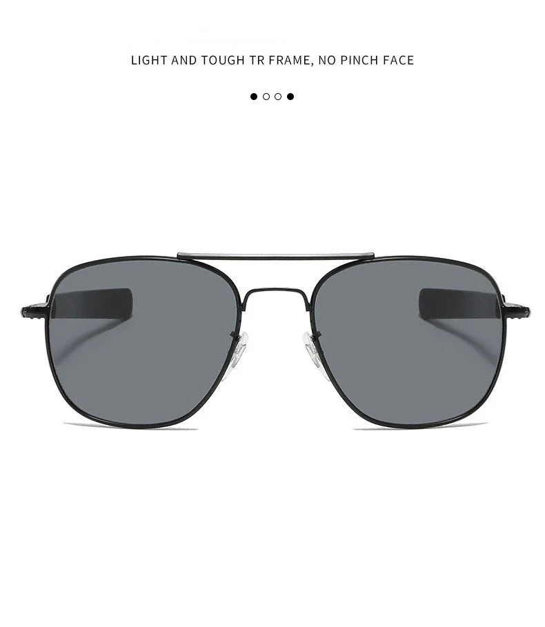 Glass Lenses Sun Glasses Trendy Double Beam Sunglasses Unisex Metal Driving Travel UV Resistant Sunglasses for Men очки