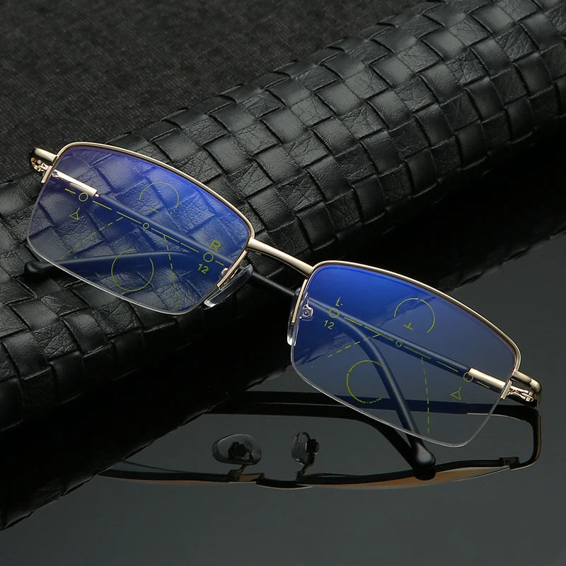 Quality Progressive Multifocal Bifocal Reading Glasses Men Women Anti Blue Light Optics Eyeglasses Anti-Computer Radiation Cheap